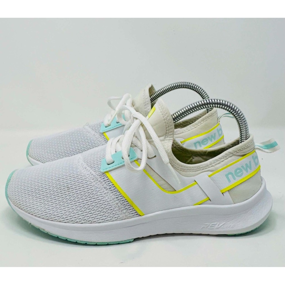 New Balance NB Nergize Sport Snearkers WNRGSM1 Womens Size 7.5 White Aqua Neon - Picture 2 of 11